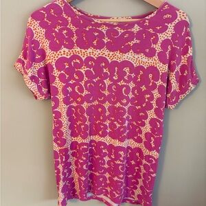 Marimekko Pink and Cream Short-Sleeve Graphic Tee